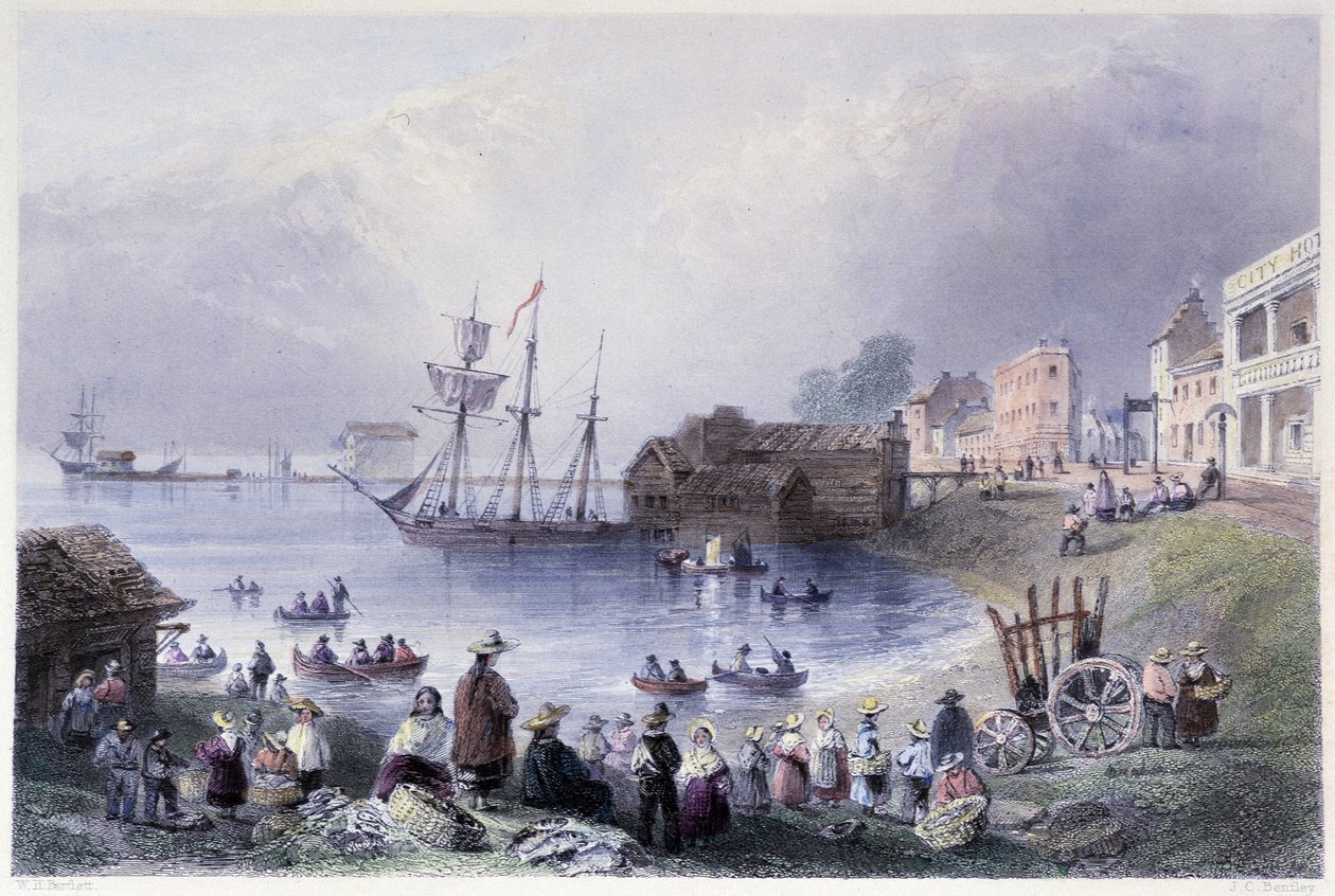 Premier marché de Toronto - William Henry Bartlett