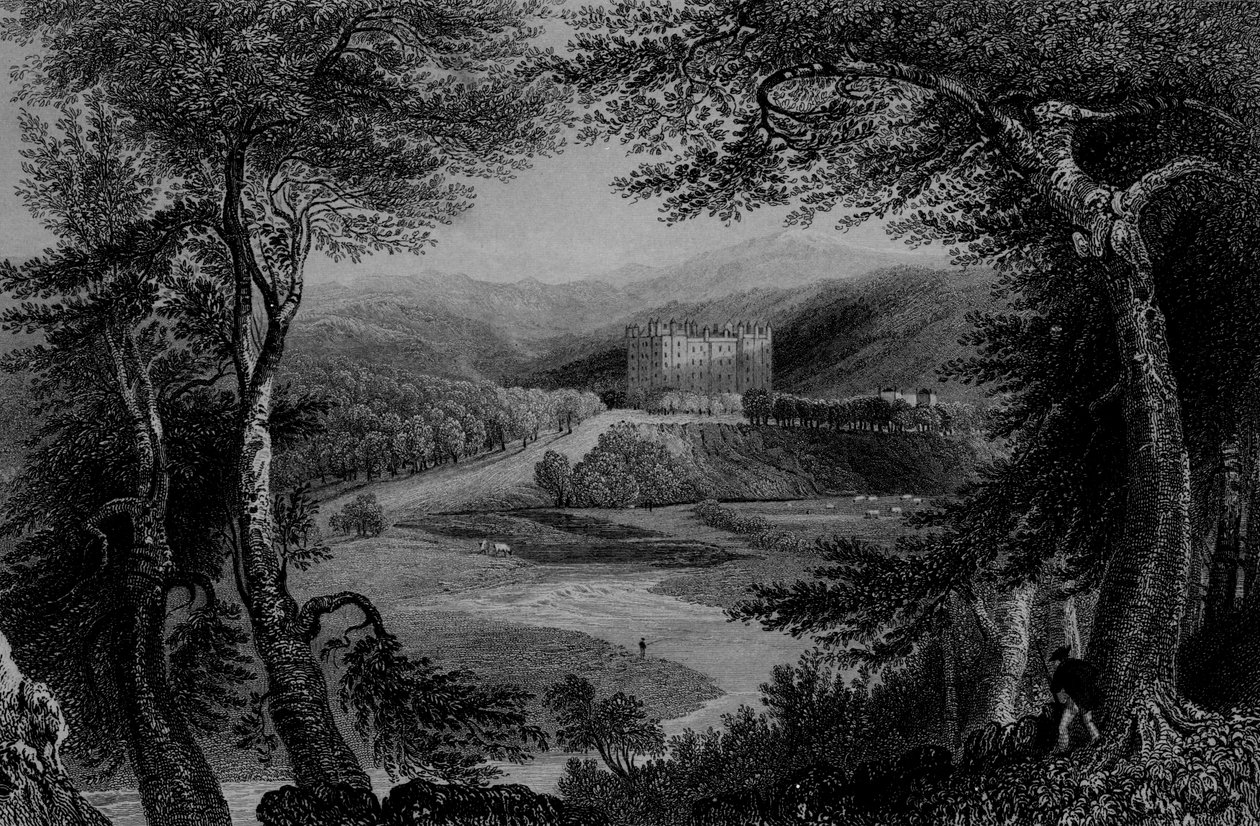 Vue du château de Drumlanrig, Dumfriesshire - William Henry Bartlett