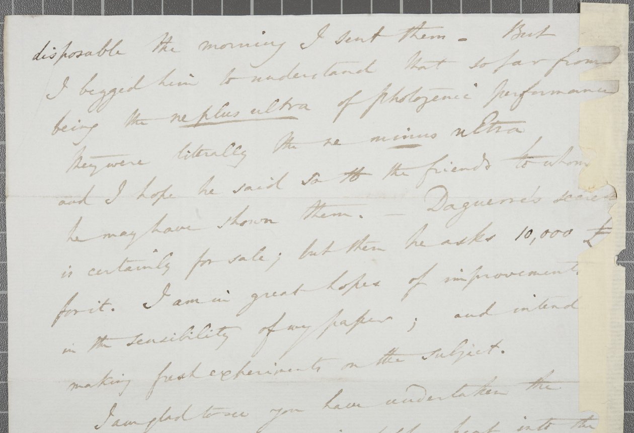 Lettre signée de William Henry Fox Talbot à James David Forbes, 1839 - William Henry Fox Talbot