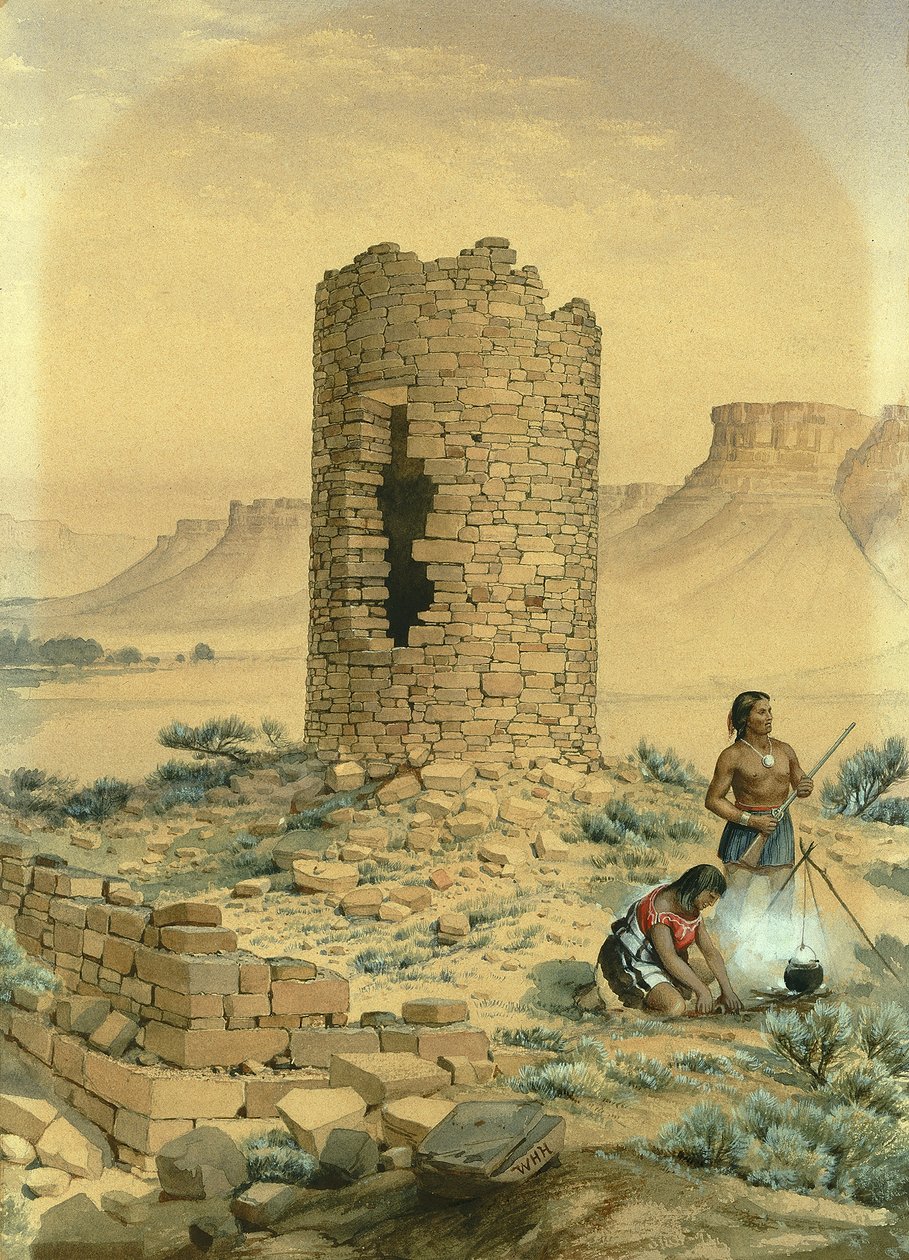 Ancienne tour ronde en pierre, 1875 - William Henry Holmes