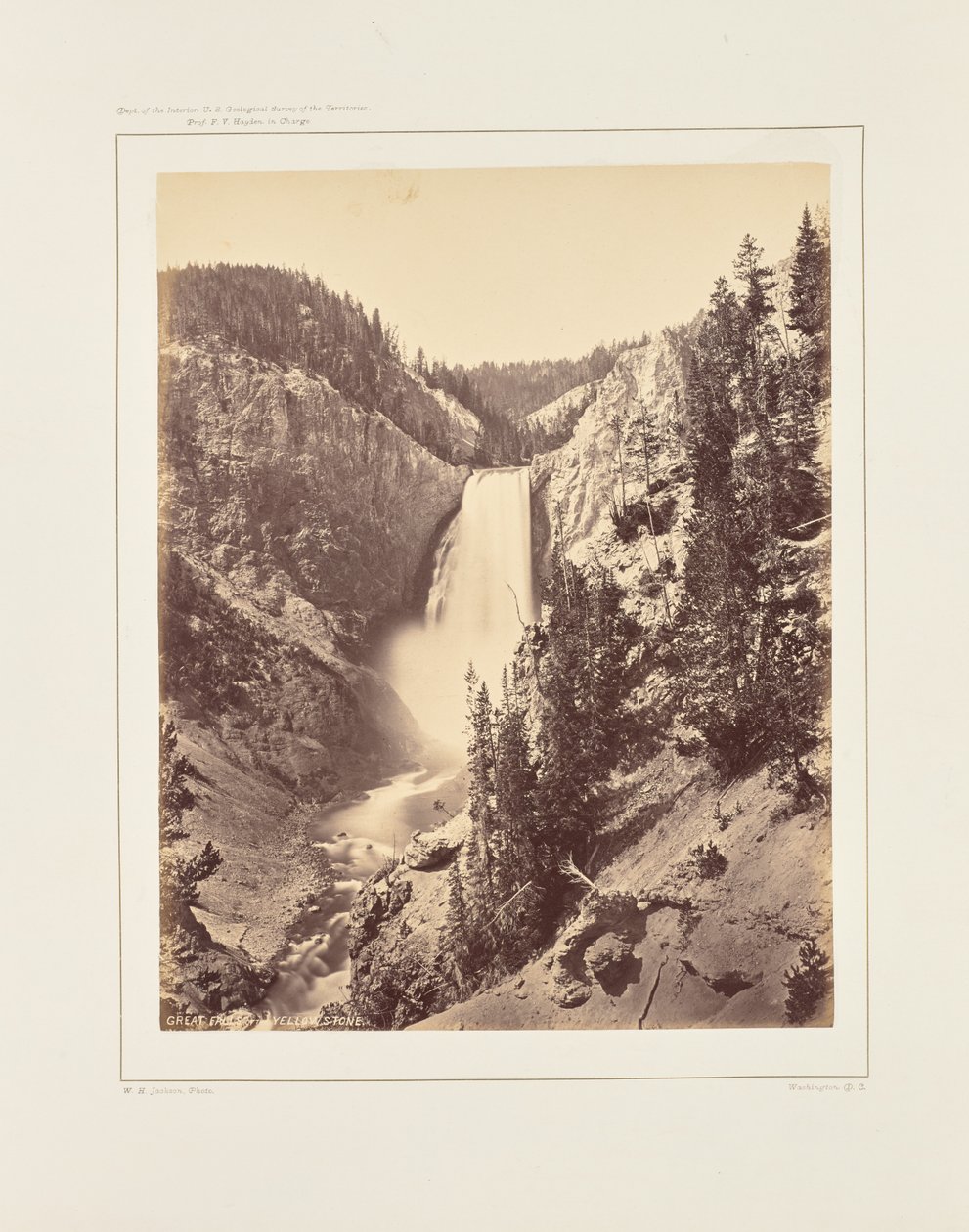 Les chutes inférieures du Yellowstone, vue rapprochée - William Henry Jackson