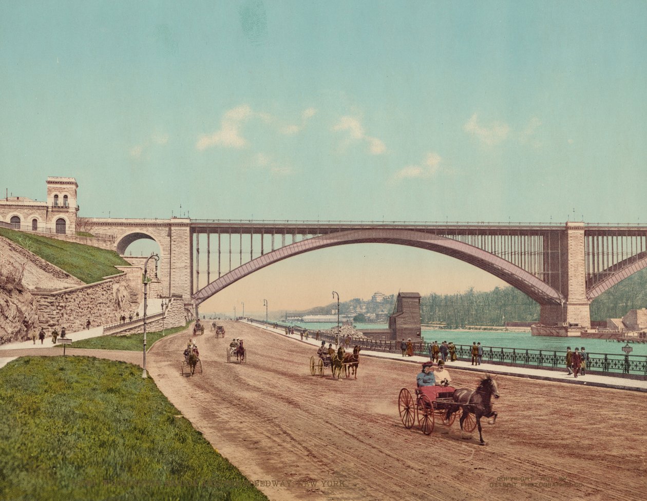 Washington Bridge and Speedway, New York, publié en 1901 (photo) - William Henry Jackson