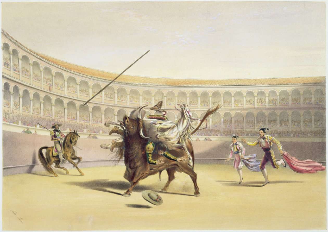 Le taureau jetant le picador et le cheval, 1865 - William Henry Lake Price