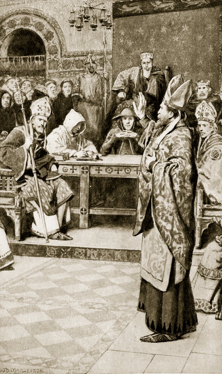 Jocelyn, évêque de Glasgow, à Northampton, 1176, illustration de 