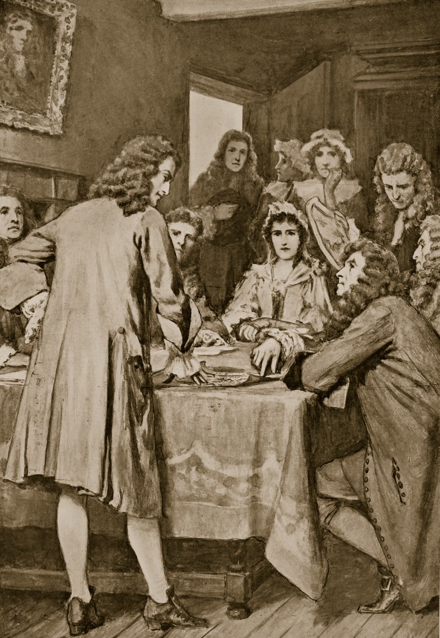 Paterson expliquant le projet Darien à Édimbourg, 1694, illustration de 