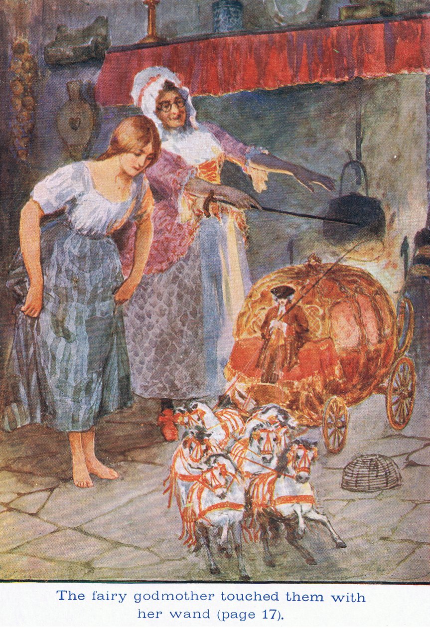 La Marraine Fée les toucha avec sa baguette, Cendrillon, 1925 - William Henry Margetson