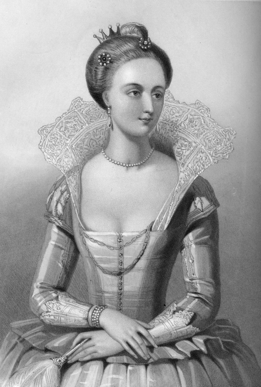 Anne de Danemark 1665-1714, reine consort du roi Jacques Ier, 1851 - William Henry Mote