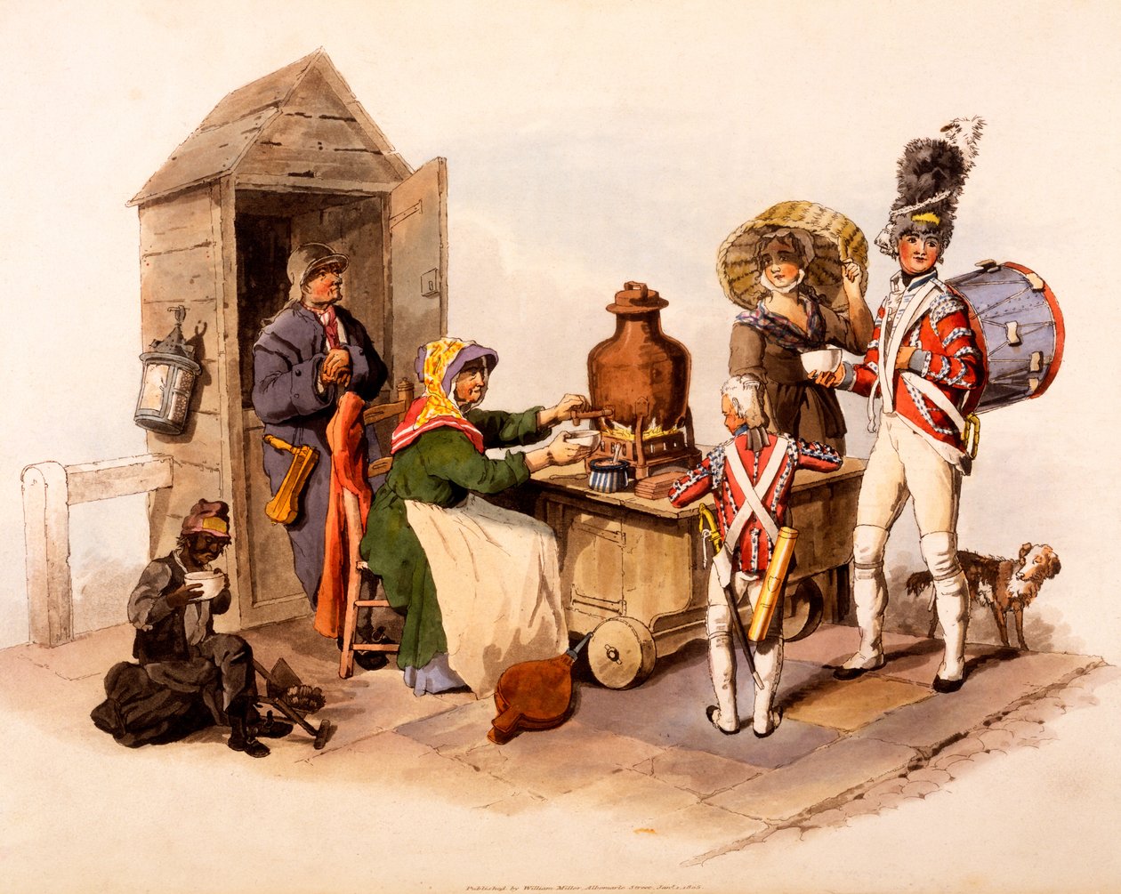 Un vendeur de Sallop servant des boissons chaudes, de 