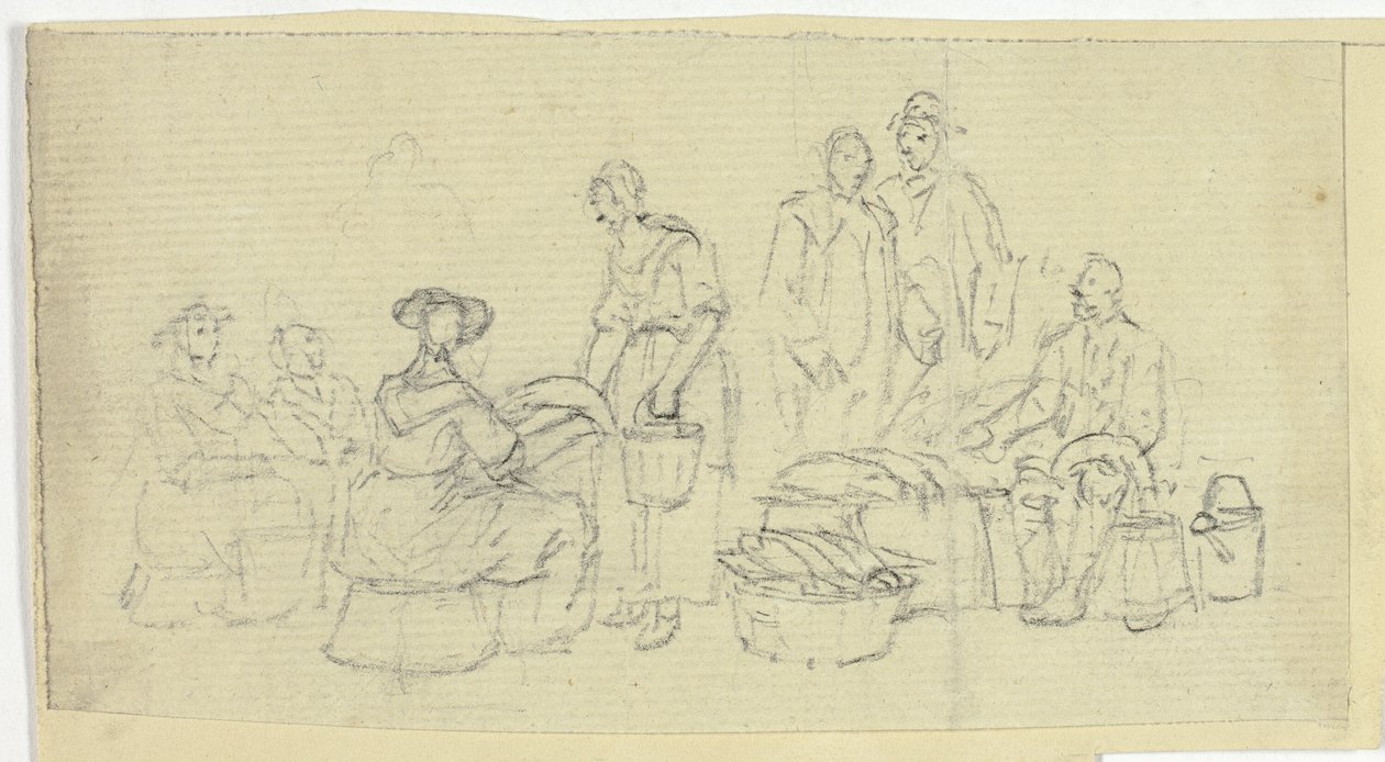 Scène de marché aux poissons - William Henry Pyne