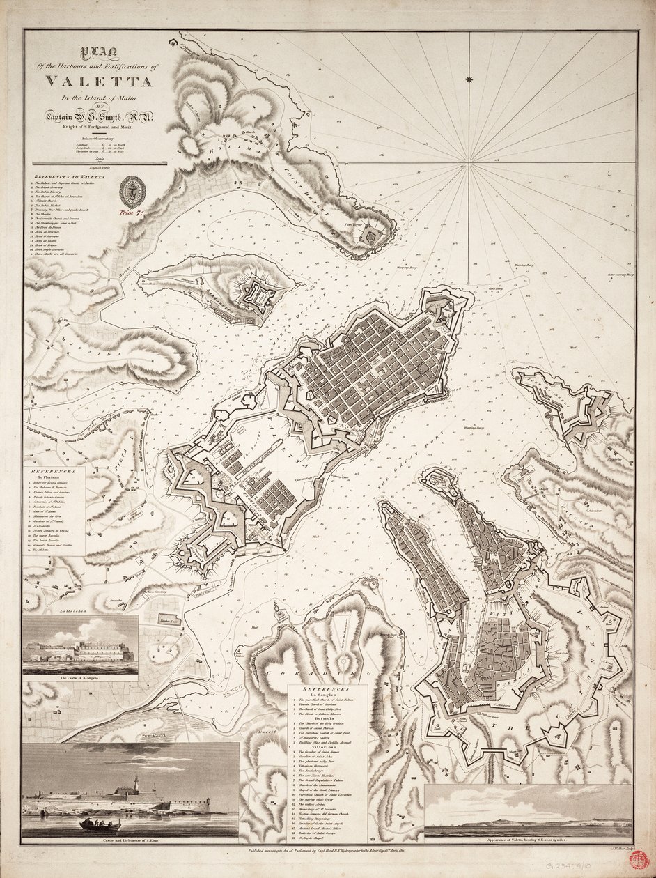 Plan des ports et fortifications de La Valette dans l