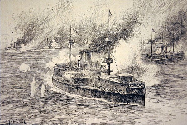 Bataille de la rivière Yalu le 17 septembre - William Heysham Overend
