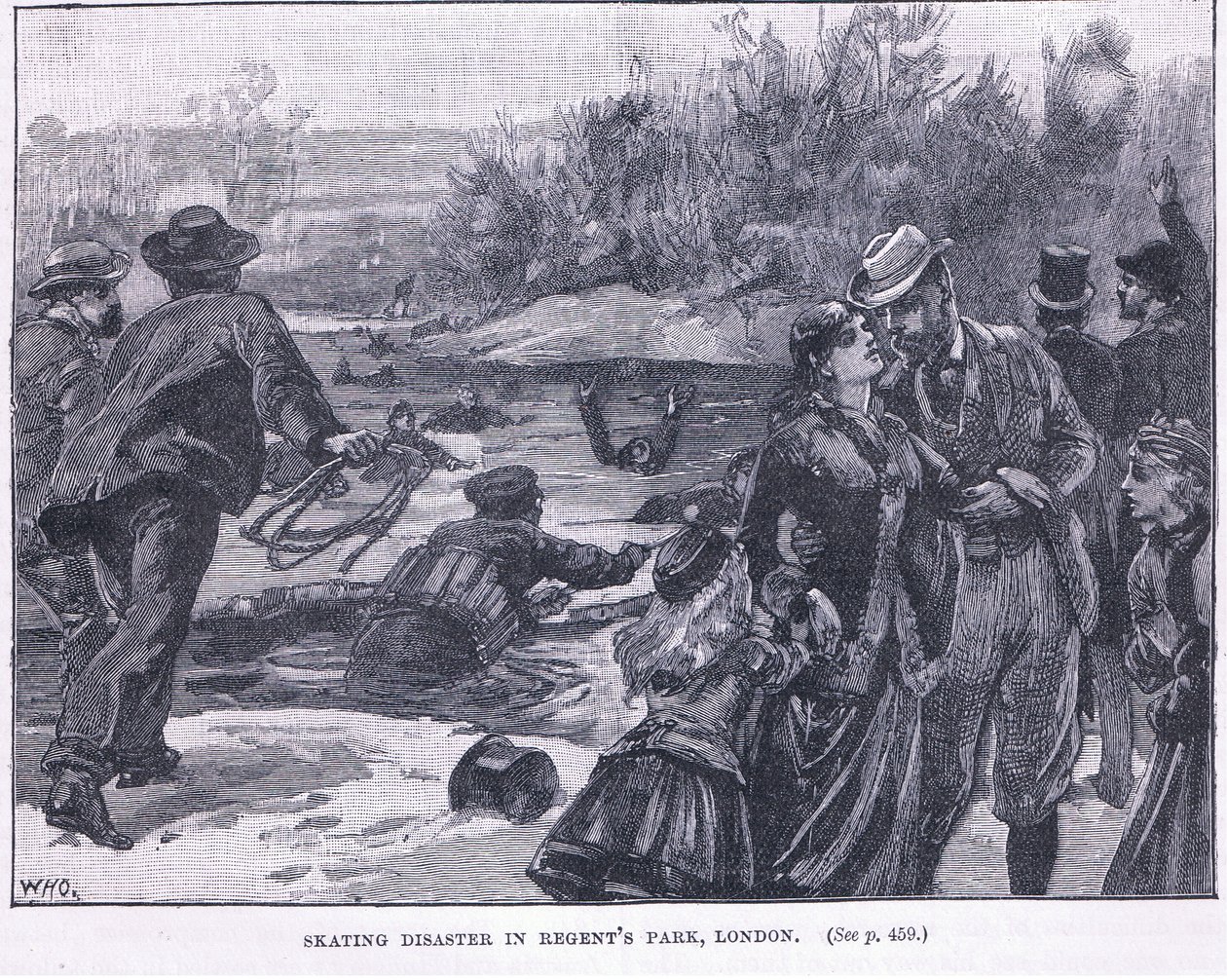 Catastrophe de patinage à Regents Park, Londres 1868 - William Heysham Overend