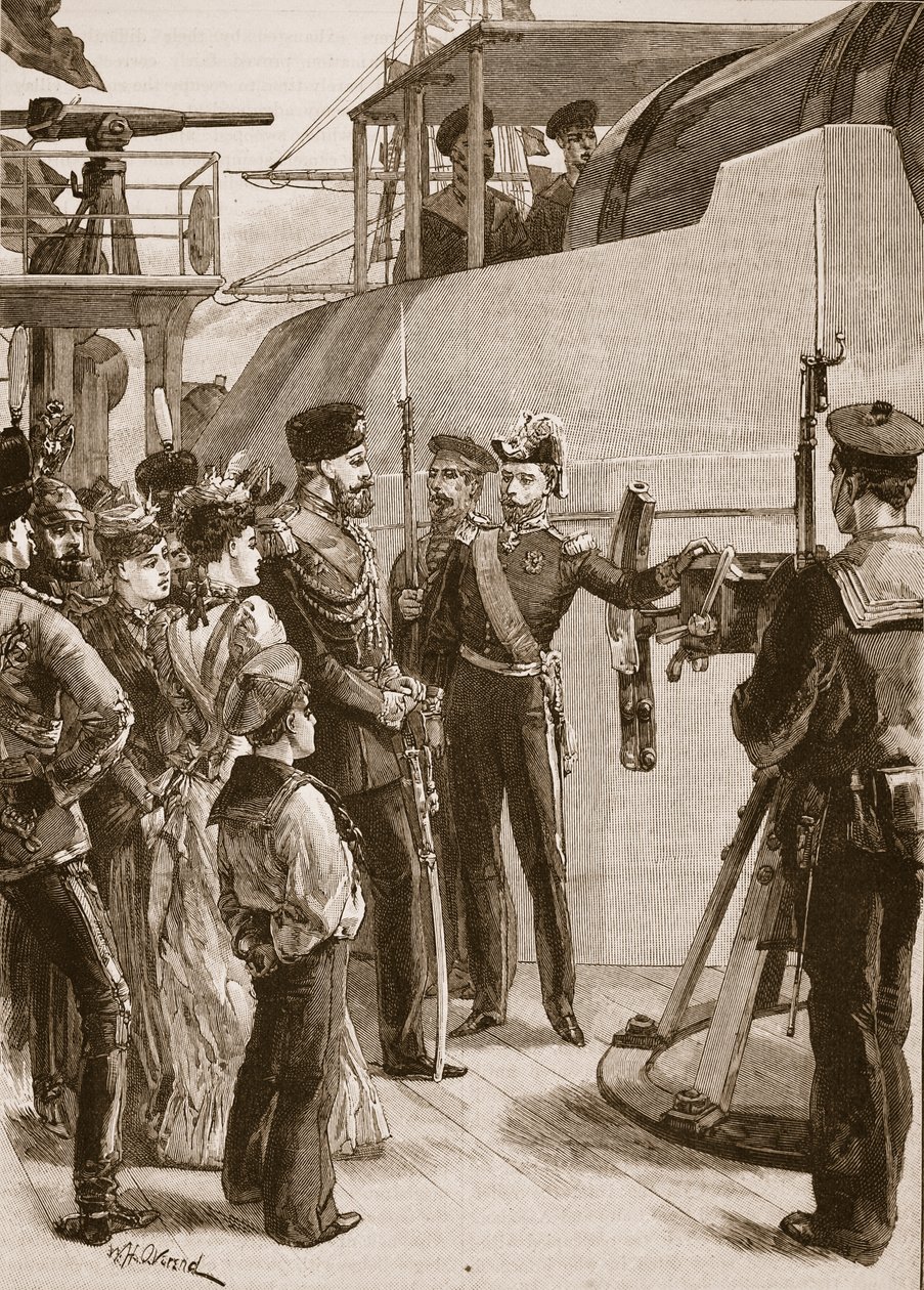 La flotte française à Cronstadt : visite du Tsar, 1891, illustration de 