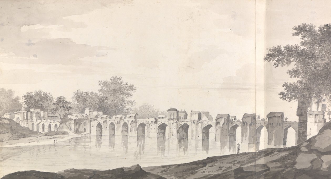 Vue du pont de Jaunpur sur la rivière Gomti - William Hodges