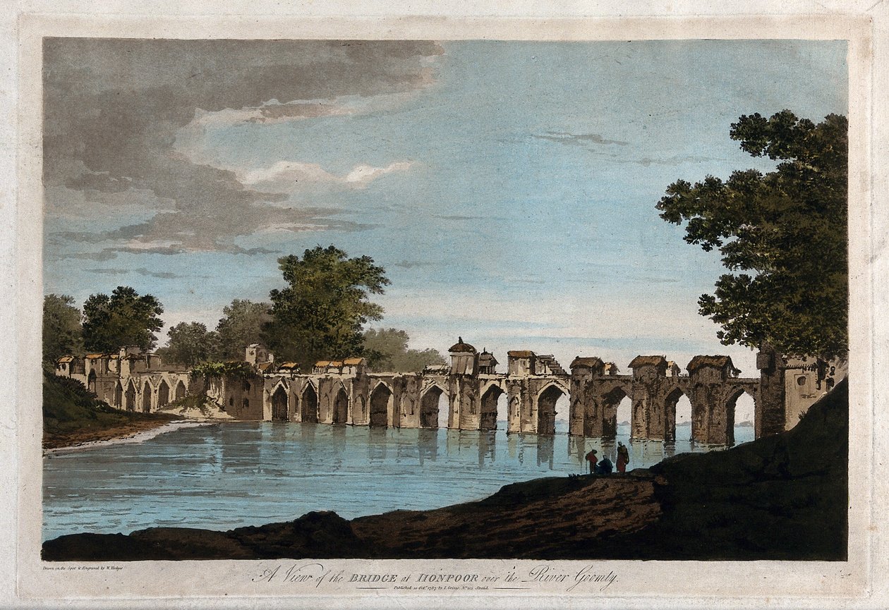 Vue du pont de Jionpoor sur la rivière Goomty - William Hodges