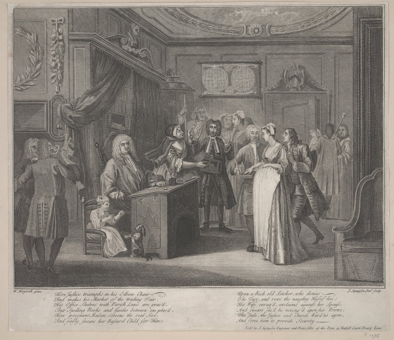 Une femme jurant un enfant à un citoyen respectable, vers 1730-35 - William Hogarth