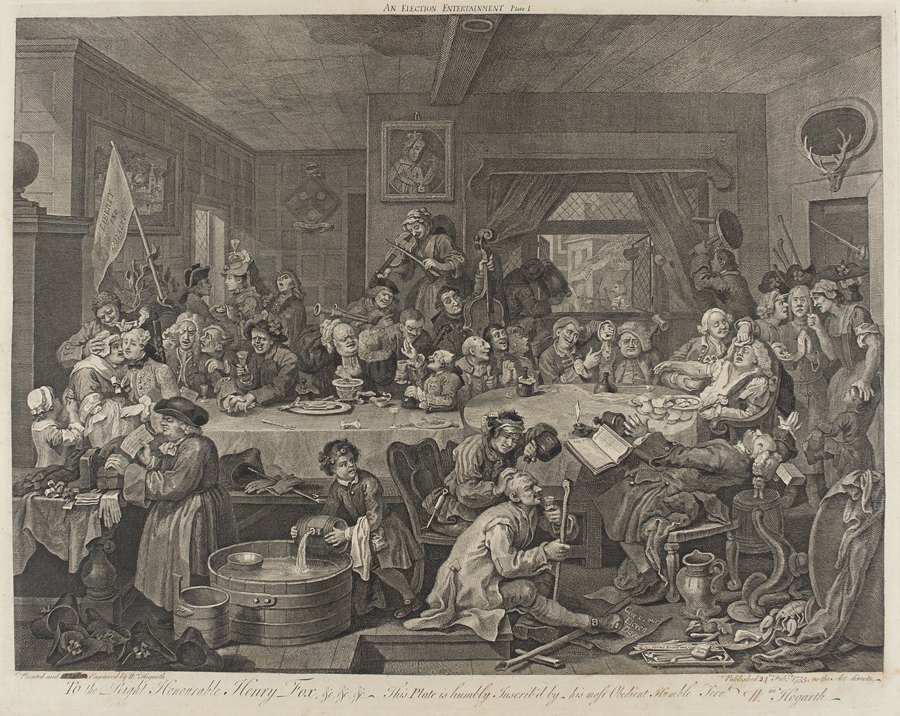 Un banquet électoral - William Hogarth