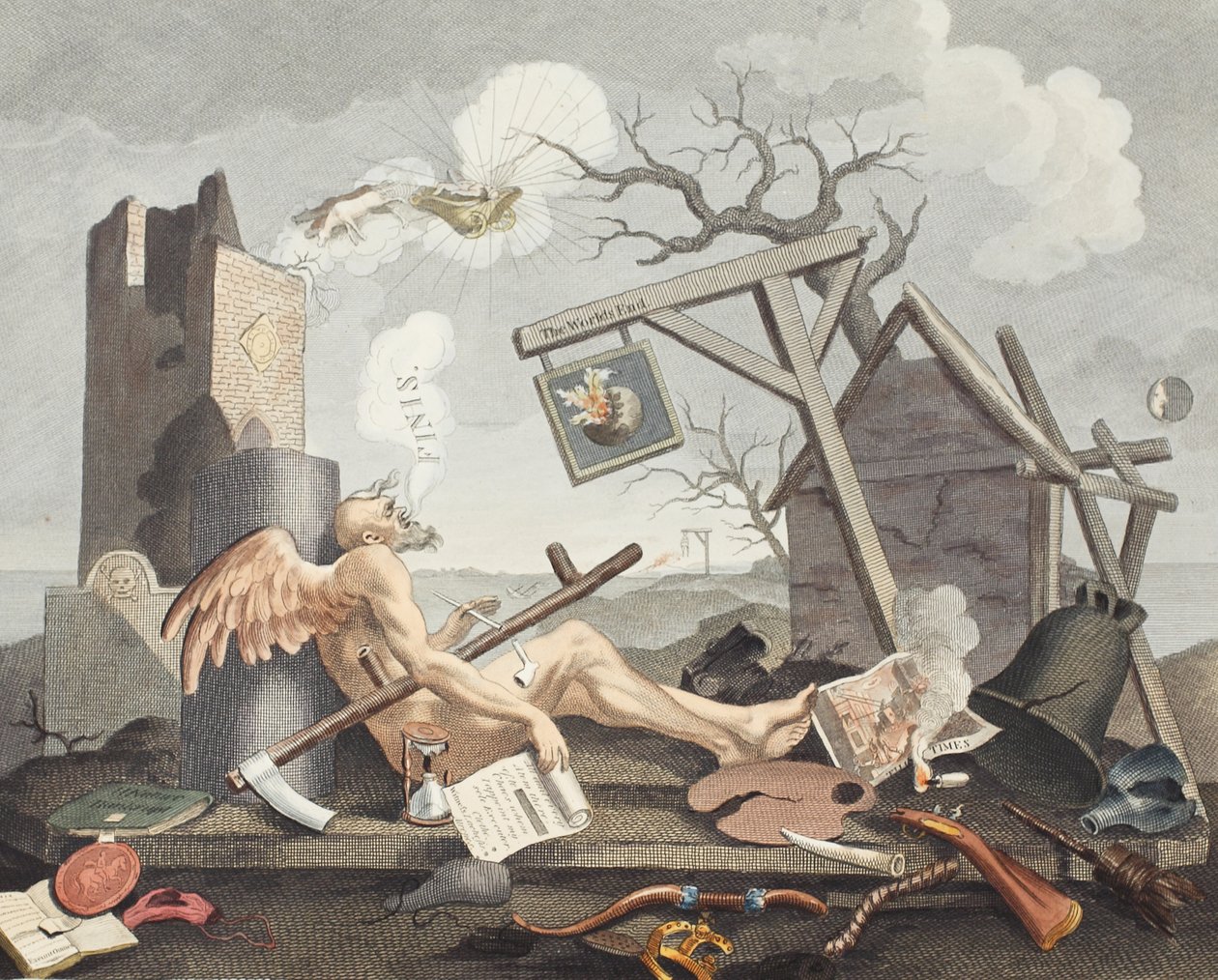 Bathos, Manière de sombrer, dans les peintures sublimes, dédié aux marchands de tableaux sombres, illustration de 