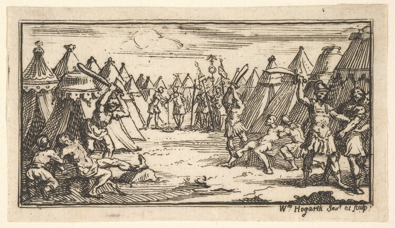 Briser les jambes John Beaver, Châtiments militaires romains, après 1725 - William Hogarth