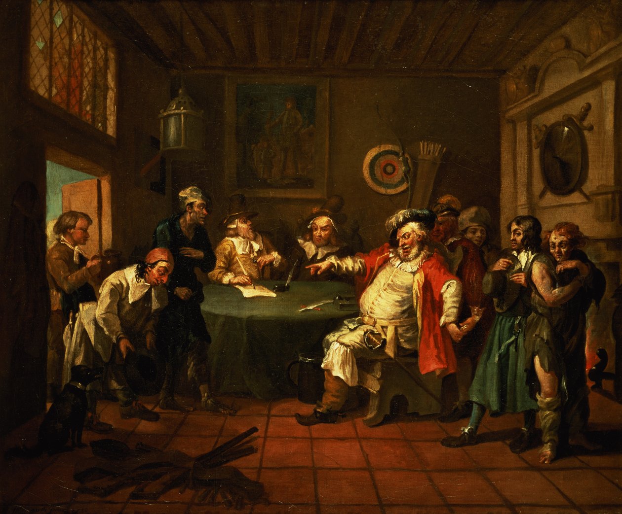 Falstaff examinant ses recrues de Henry IV par Shakespeare (1730) - William Hogarth