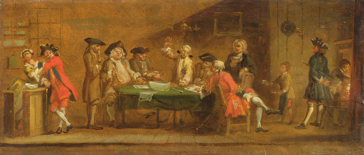 Personnages dans une Taverne ou un Café, années 1720 - William Hogarth