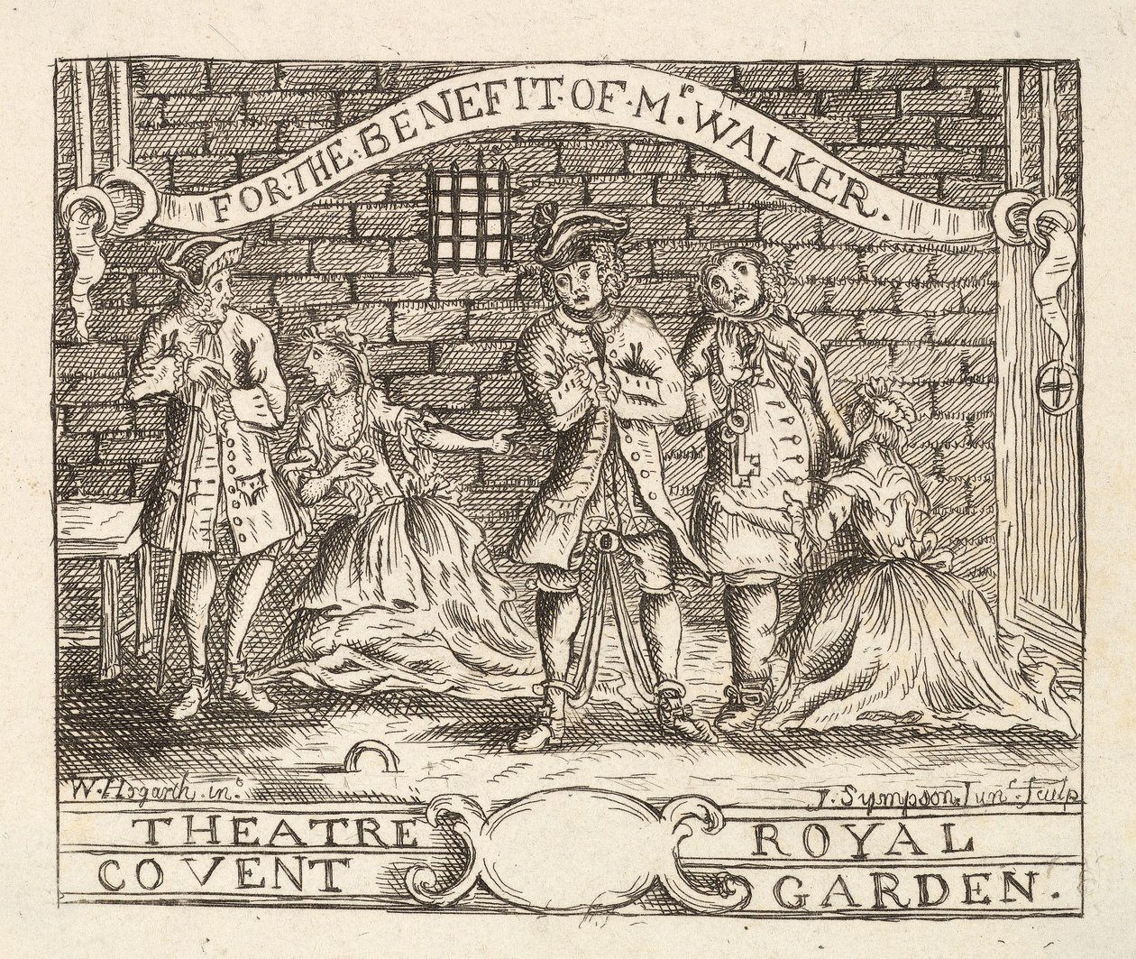 Pour le bénéfice de M. Walker, Théâtre Royal, Covent Garden, pub. 1822 - William Hogarth