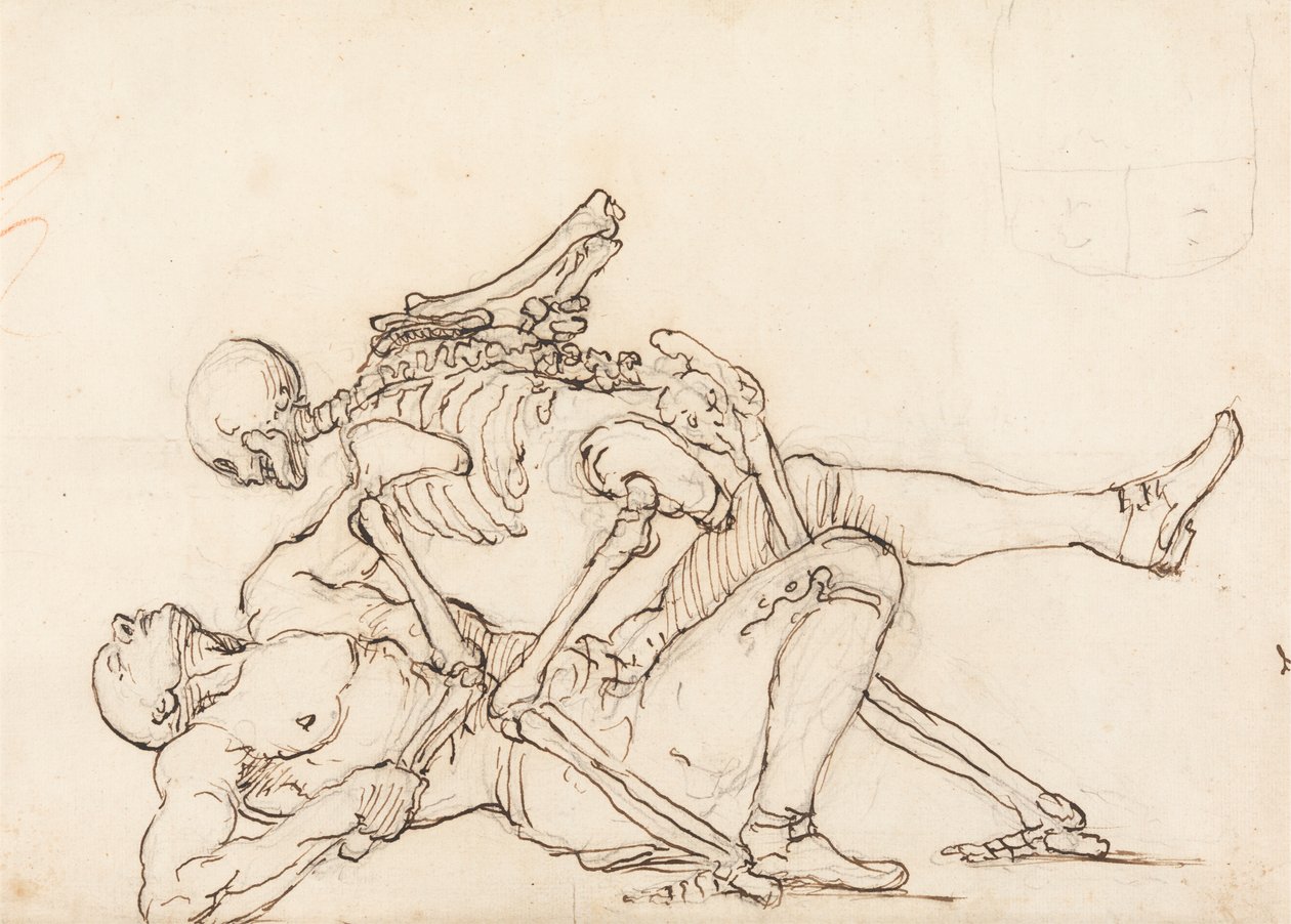 Épitaphe de George Taylor : La mort donnant à George Taylor un coup de croix - William Hogarth