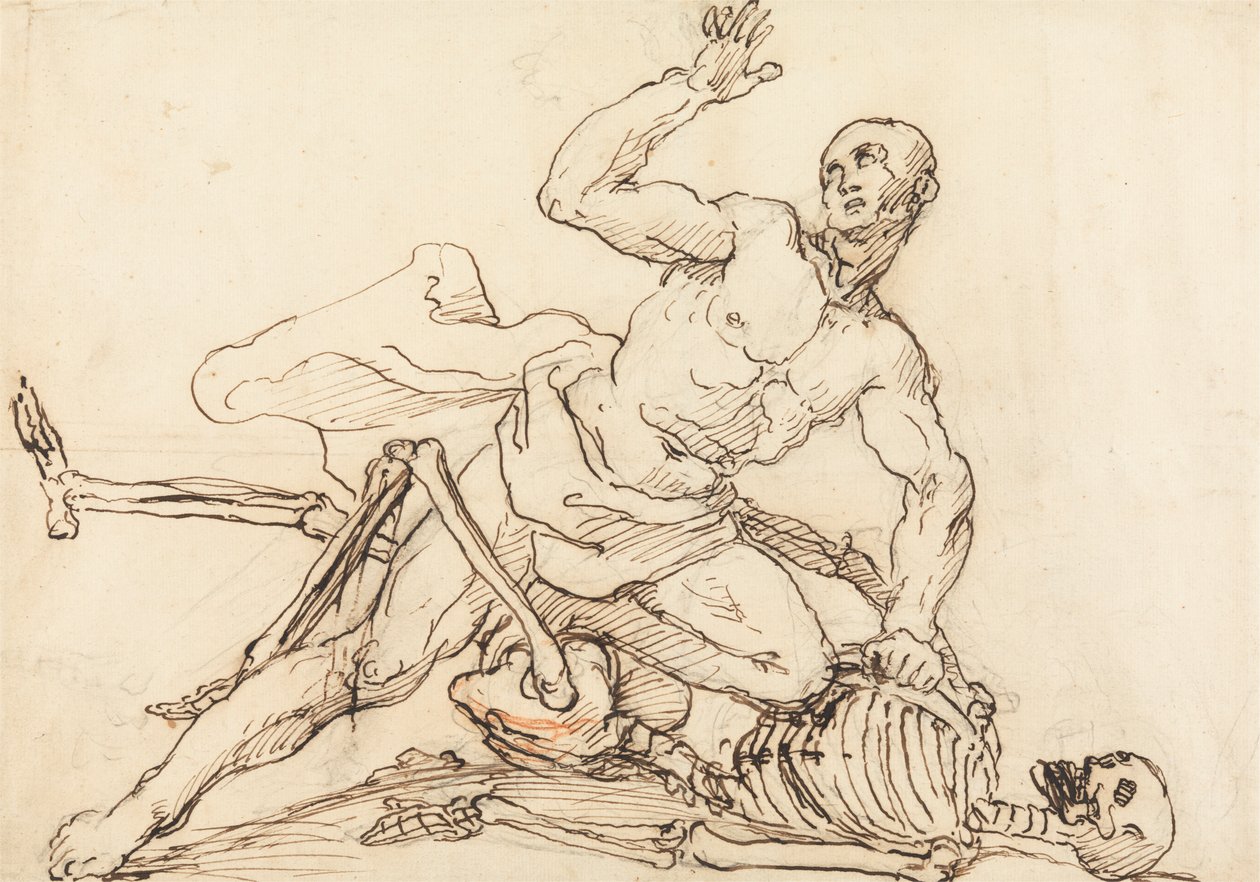 Épitaphe de George Taylor : George Taylor brisant les côtes de la mort - William Hogarth