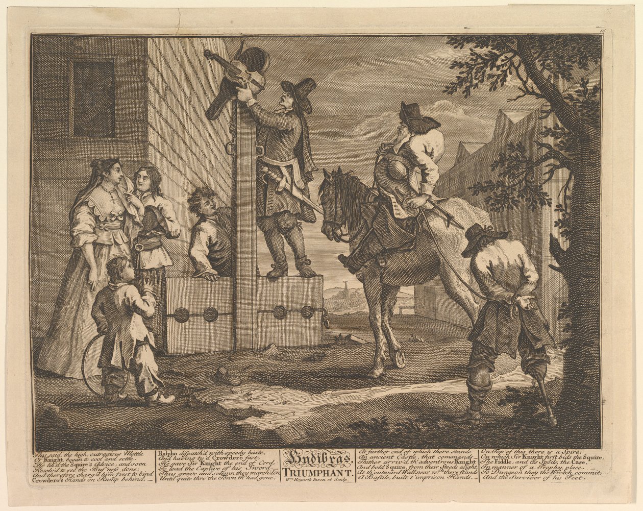 Hudibras Triomphant Douze Grandes Illustrations pour Hudibras de Samuel Butler, Planche 4 - William Hogarth