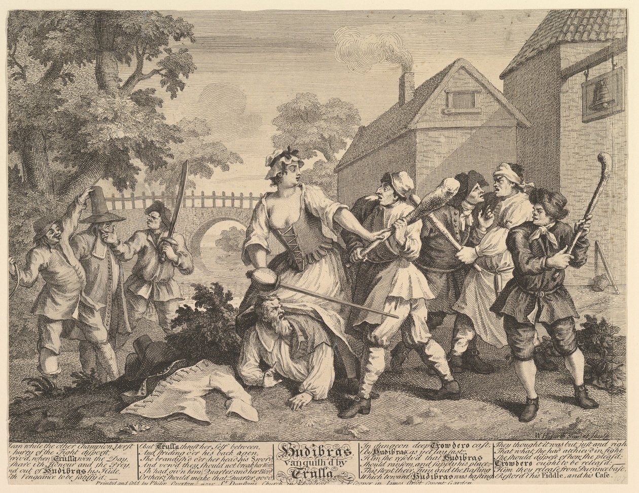 Hudibras vaincu par Trulla, Douze grandes illustrations pour Samuel Butler, février 1725-26 - William Hogarth