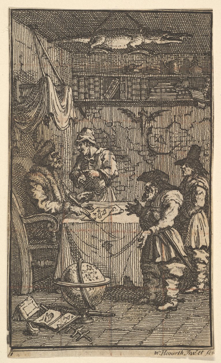 Hudibras visitant Sidrophel Dix-sept petites illustrations pour Hudibras de Samuel Butler - William Hogarth