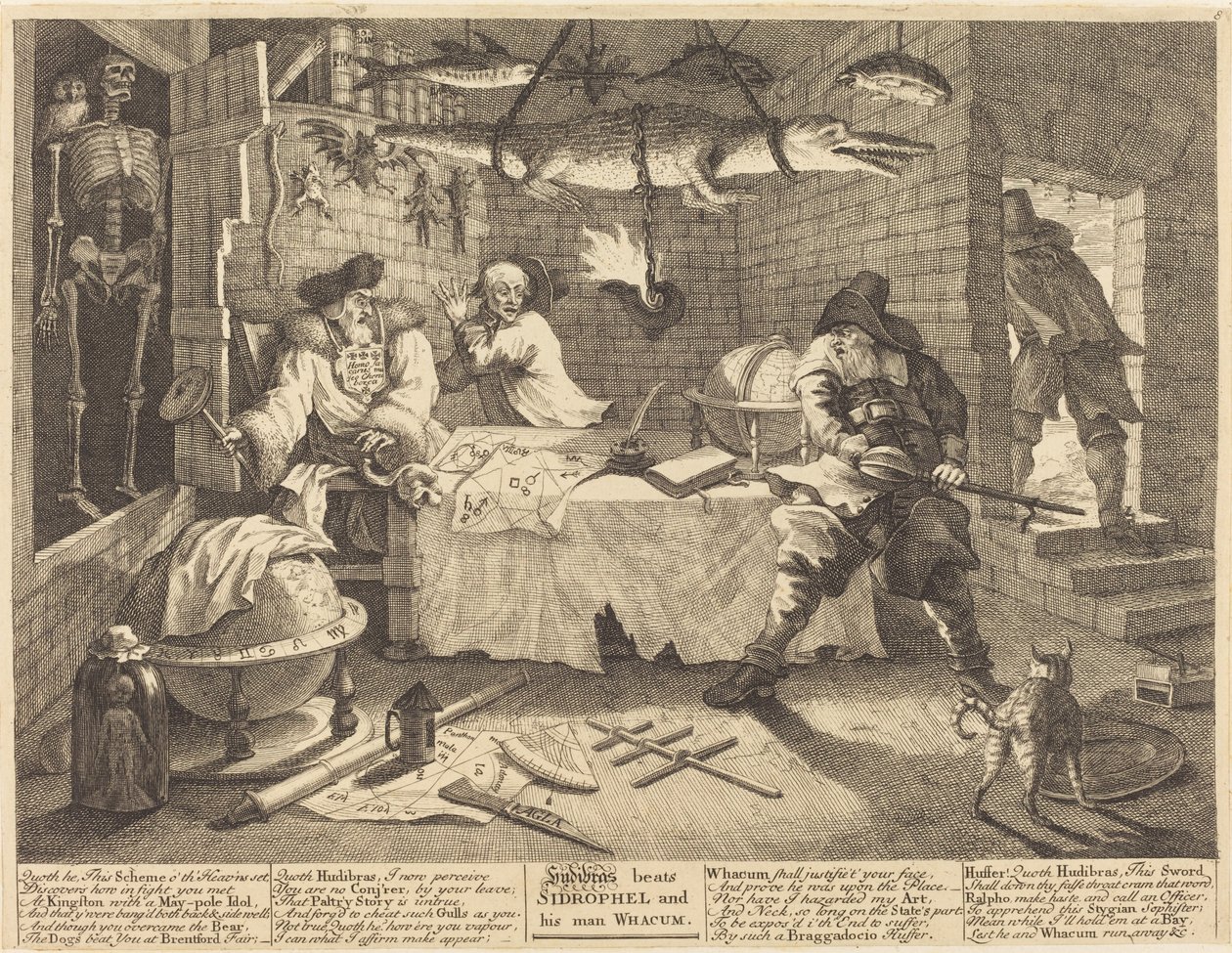 Hudibras bat Sidrophel et son homme Whacum - William Hogarth