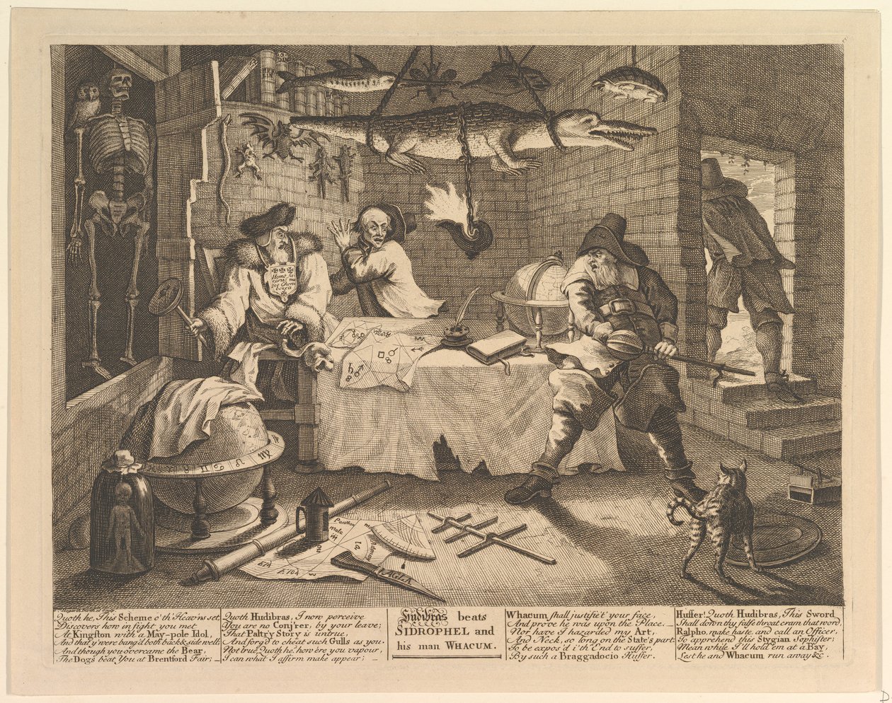Hudibras bat Sidrophel et son homme Whacum - William Hogarth