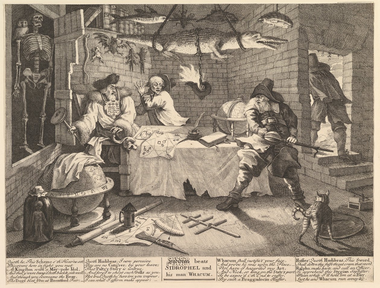 Hudibras bat Sidrophel et son homme Whacum - William Hogarth
