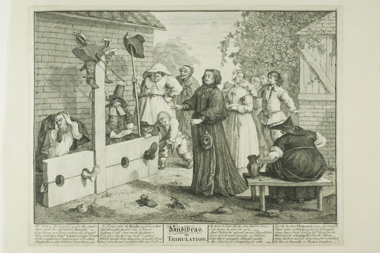 Hudibras en tribulation, planche six de Hudibras - William Hogarth