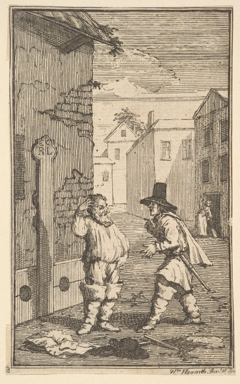 Hudubras et Ralpho disputant Dix-sept petites illustrations pour Hudibras de Samuel Butler, 1721-26 - William Hogarth