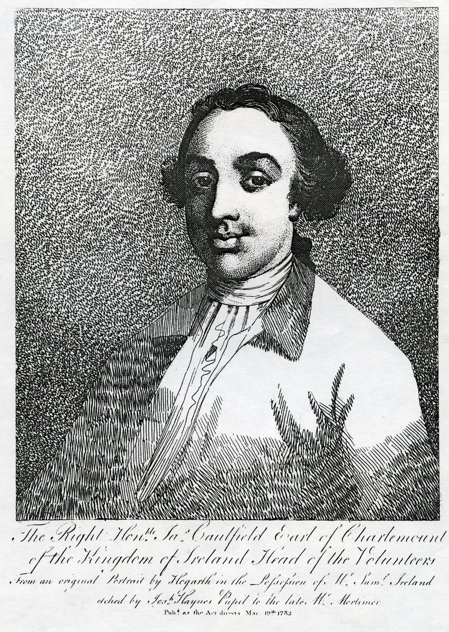 James Caulfield, 1er Comte de Charlemont, gravé par Joseph Haynes, 1782 - William Hogarth