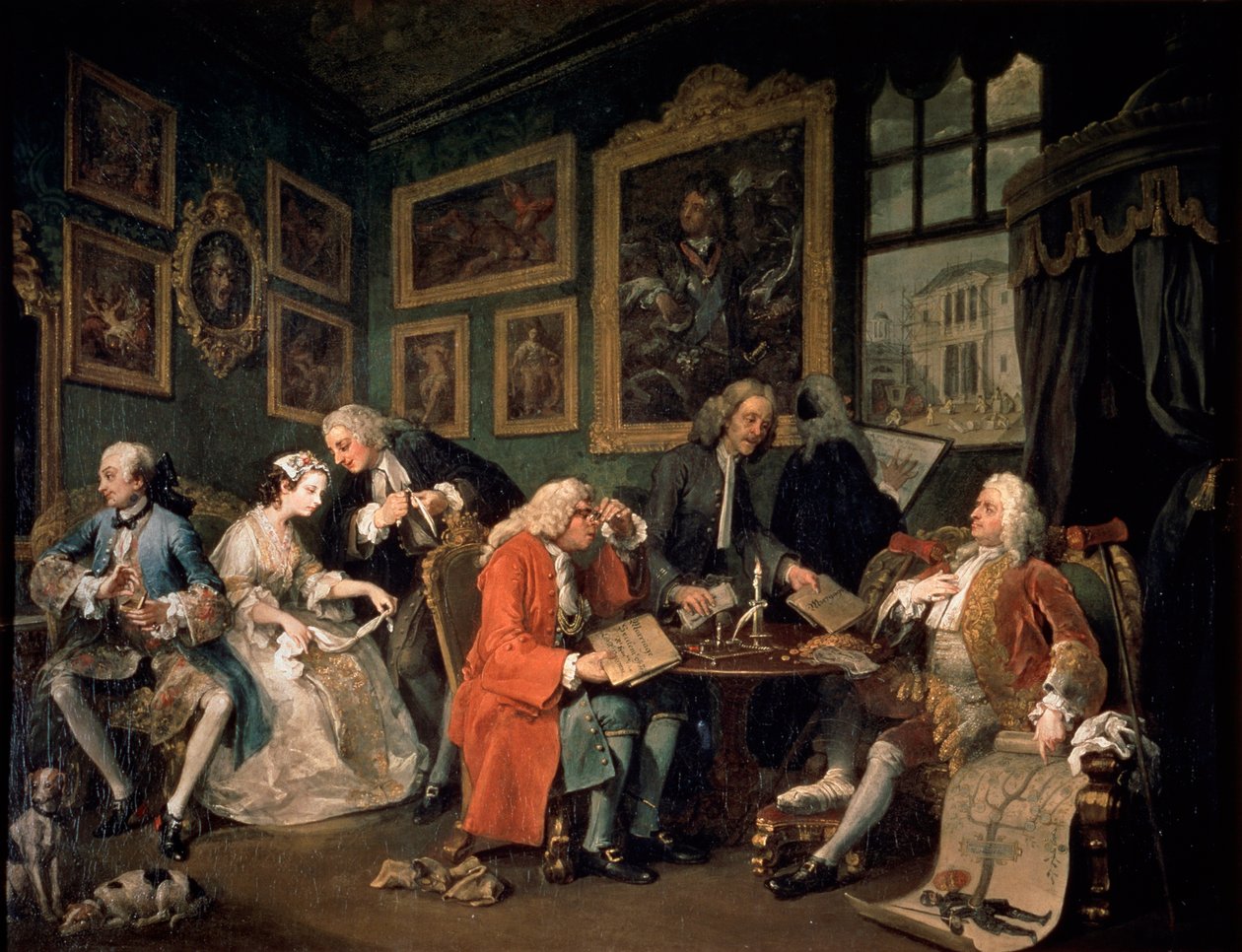 Mariage à la mode : 1, Le contrat de mariage, 1743 - William Hogarth