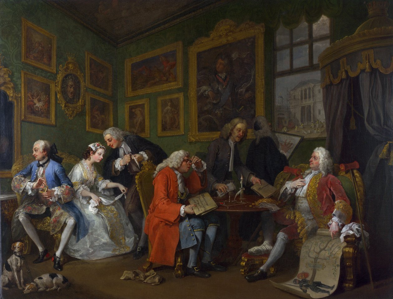 Mariage à la mode : I - Le contrat de mariage - William Hogarth
