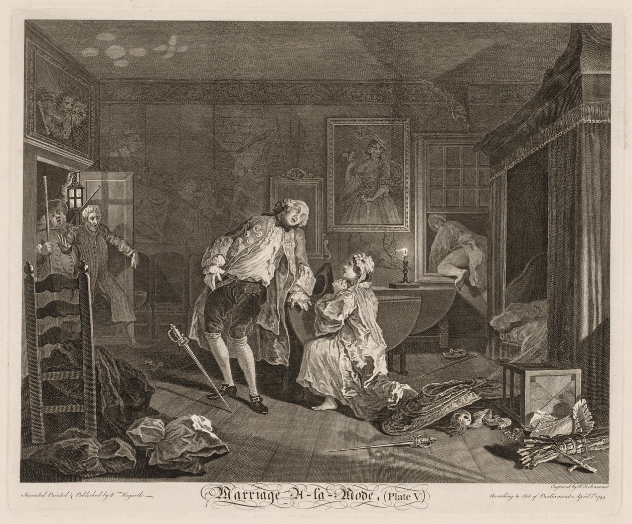 Mariage à la Mode : La Mort du Comte - William Hogarth