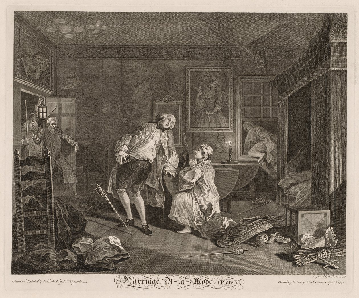 Mariage à la Mode : La Mort du Comte - William Hogarth