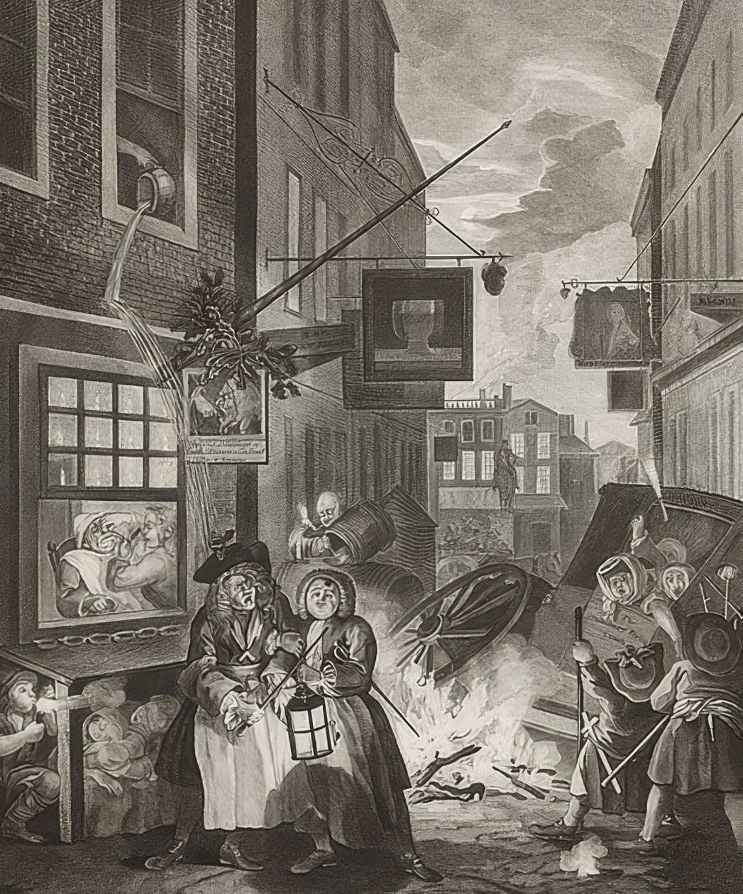Nuit. De : Les quatre moments de la journée - William Hogarth