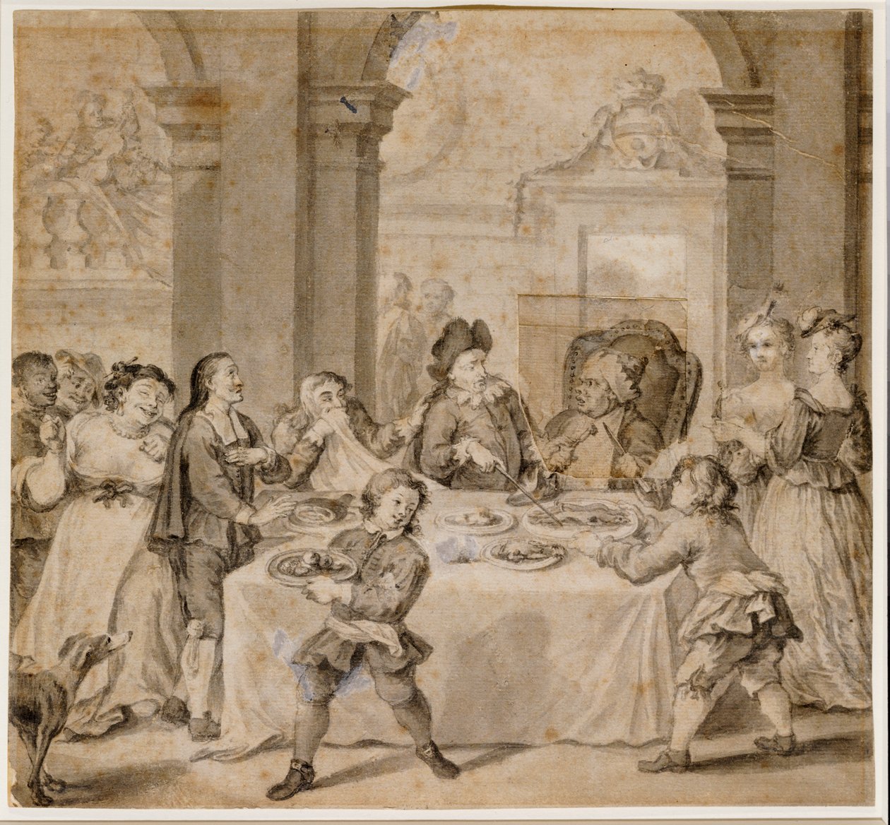 Sancho au festin magnifique, de "Don Quichotte" par Miguel de Cervantes - William Hogarth