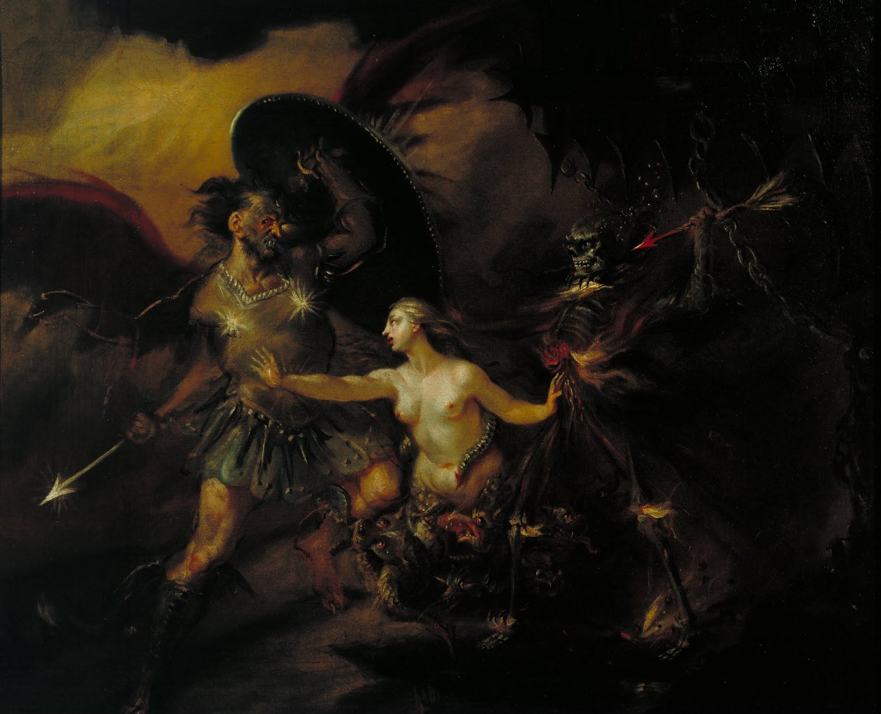 Satan, le péché et la mort (Une scène tirée du « Paradis perdu » de Milton) - William Hogarth