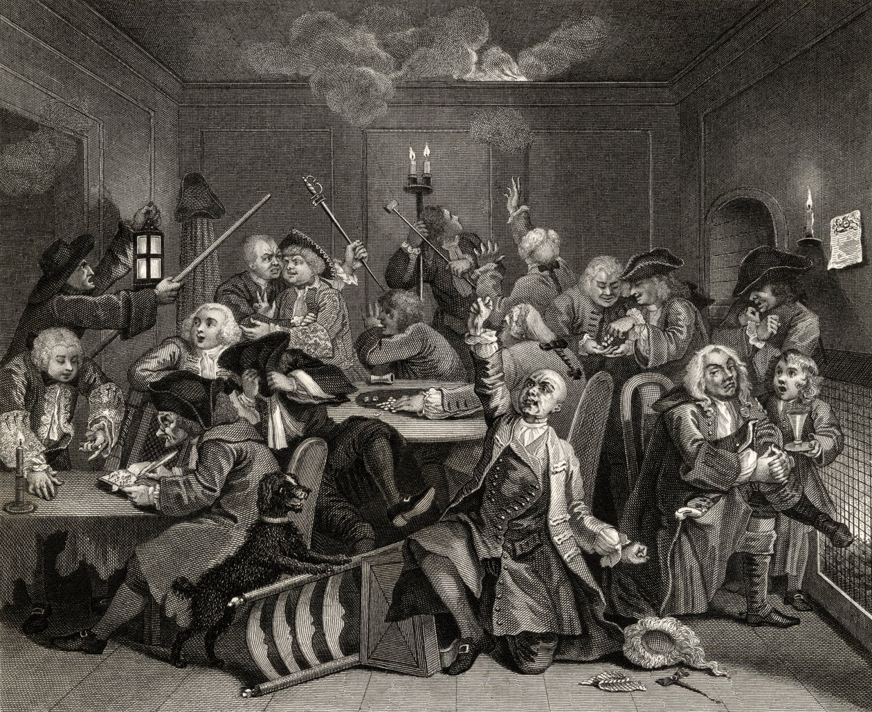 Scène dans une maison de jeu, planche VI de 