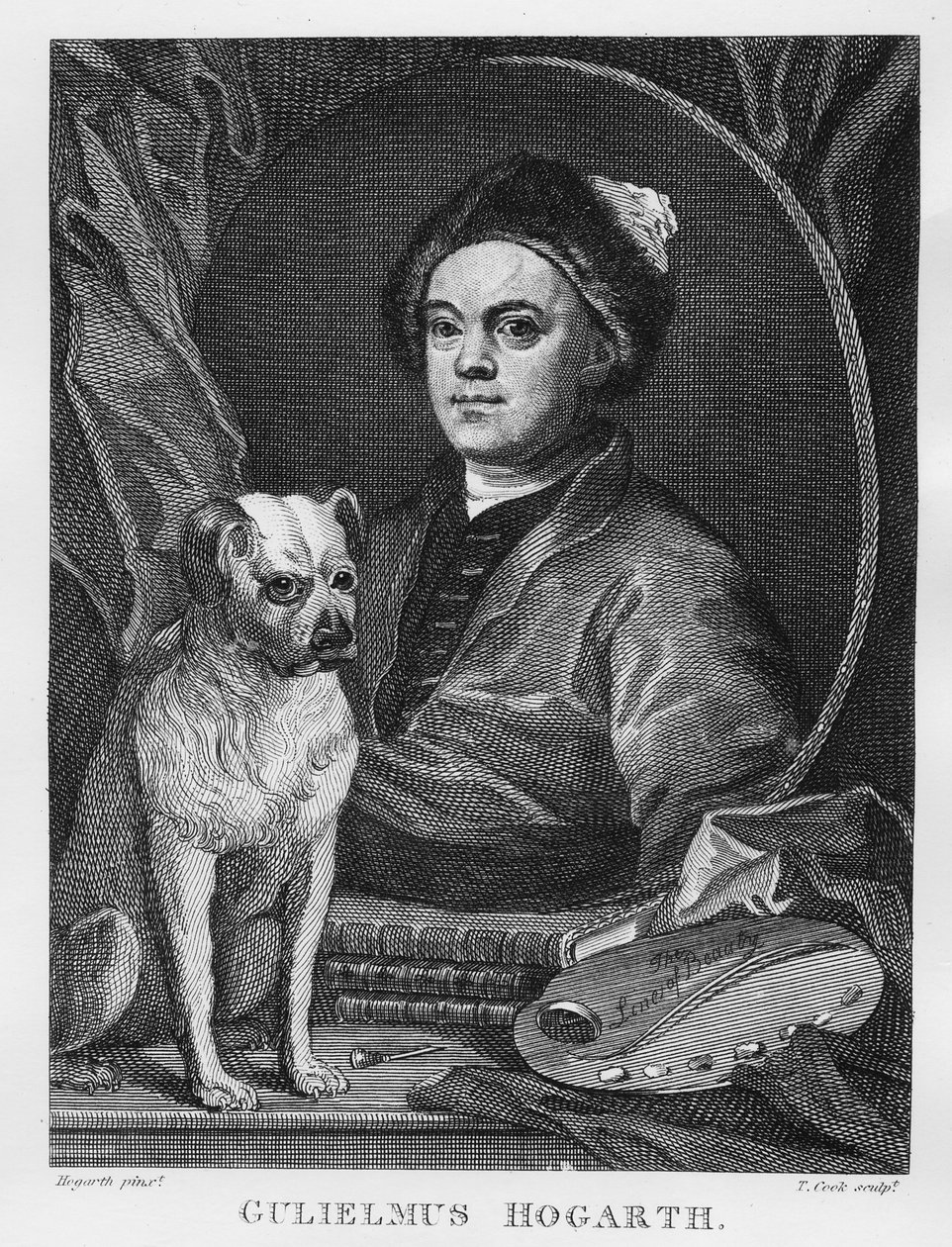 Autoportrait, gravé par T. Cook, 1809 - William Hogarth