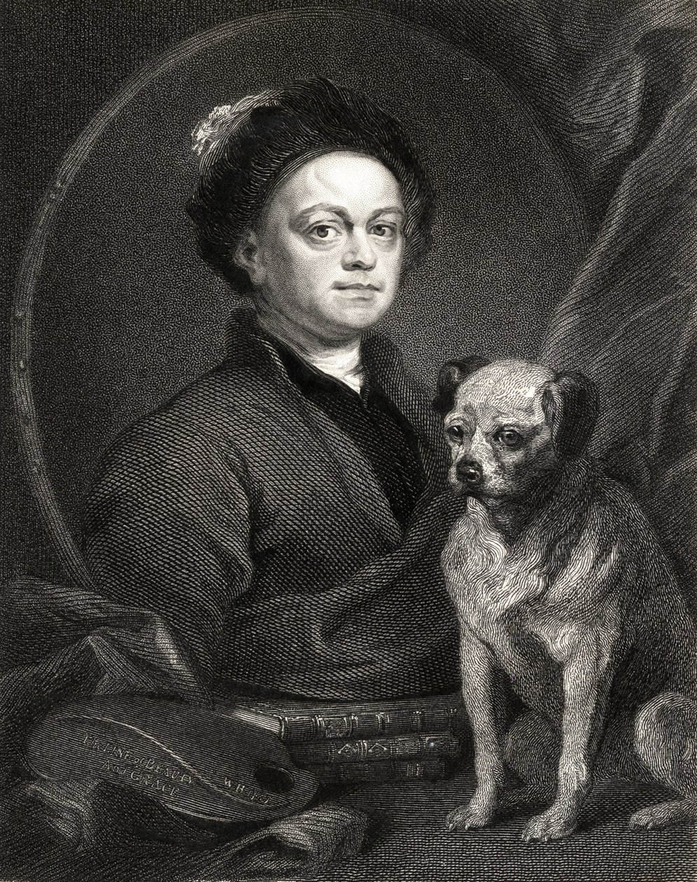 Autoportrait, de la Galerie des Portraits, publié en 1833 - William Hogarth
