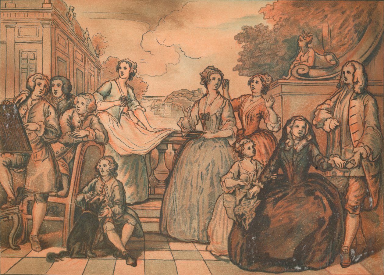 Esquisse pour La Conversation de la Famille Jones, 1730 - William Hogarth