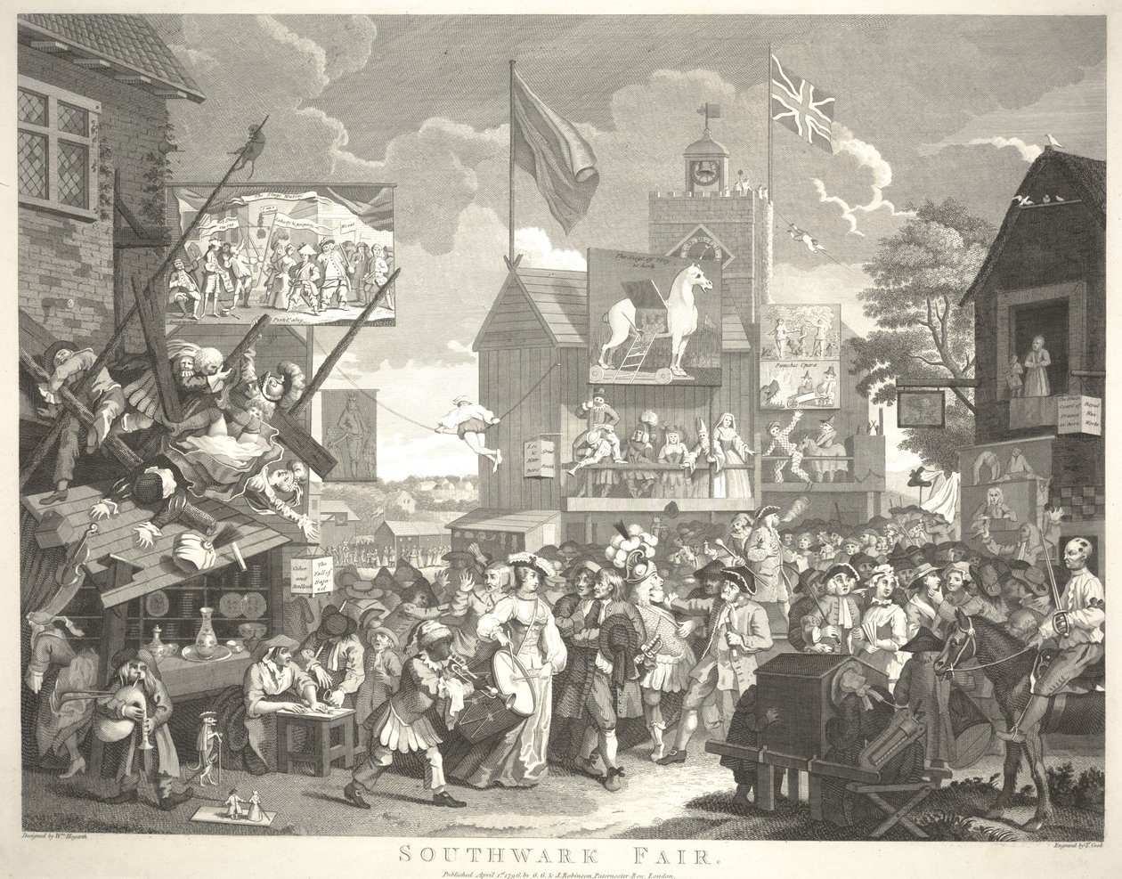 Foire de Southwark, gravée par Thomas Cook (1744-1818) - William Hogarth