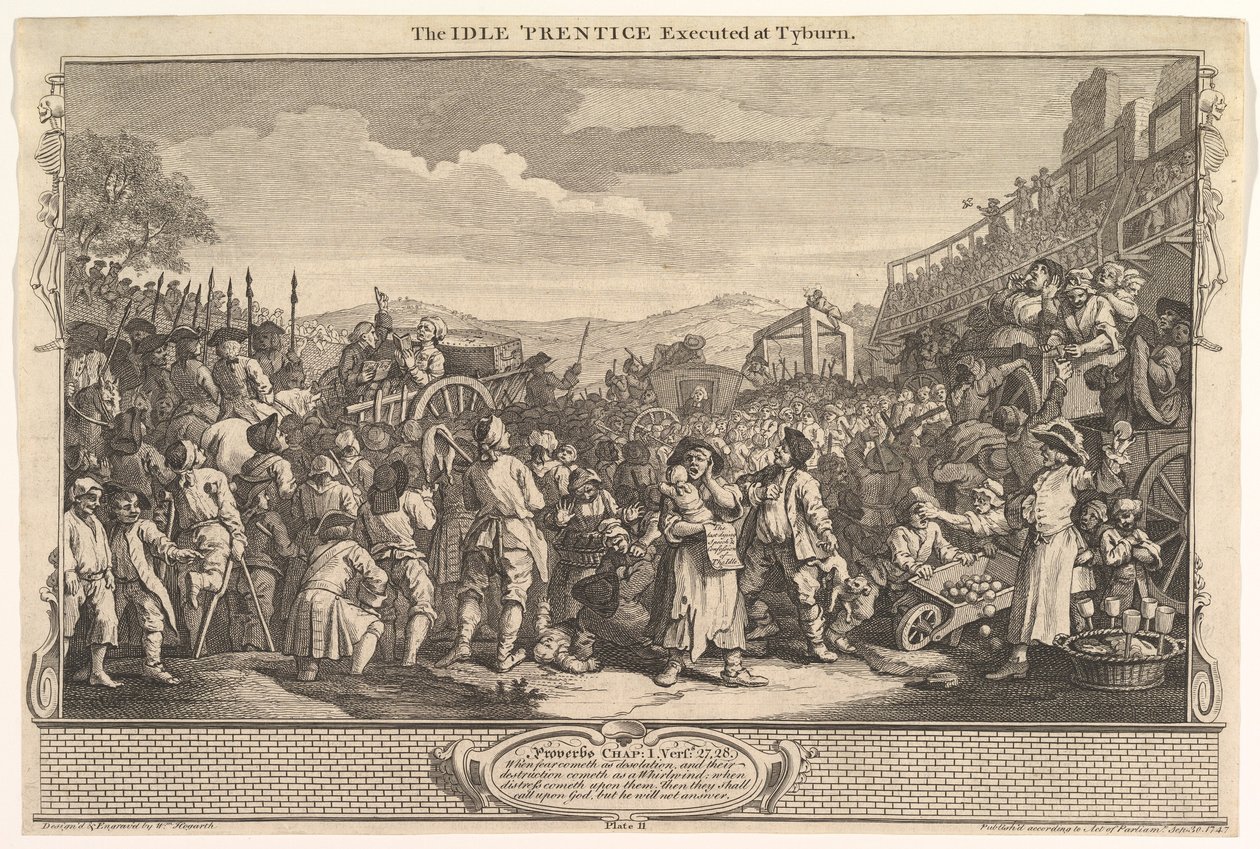 Le paresseux exécuté à Tyburn : Industrie et Paresse, planche 11, 30 septembre 1747 - William Hogarth